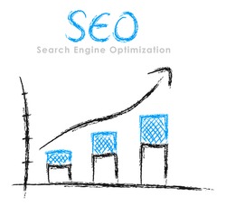 Hand-drawn finance statistics with arrow: Search Engine Optimization