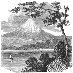 Mount Fuji - vintage engraved illustration - "Dictionnaire encyclop�©dique universel illustr�©" By Jules Trousset - 1891 Paris