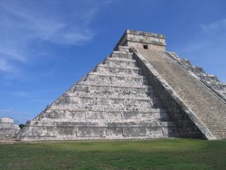 This is the famous pyramid in Chitzen Itza showing the shadow of the spring equinox.