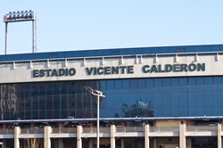MADRID,SPAIN-MARCH 29:Vicente Calderon soccer stadium during a soccer game Atl�©tico Madrid vs. Hanover on March 29, 2012 in Madrid, Spain. At�©tico Madrid won 2-1. The party is for the Europa League