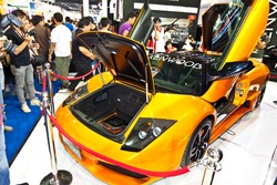 BANGKOK - APRIL 8: Lamborghini at Kenwood Booth on display at The 33th Bangkok International Motor Show on April 8, 2012 in Bangkok, Thailand.