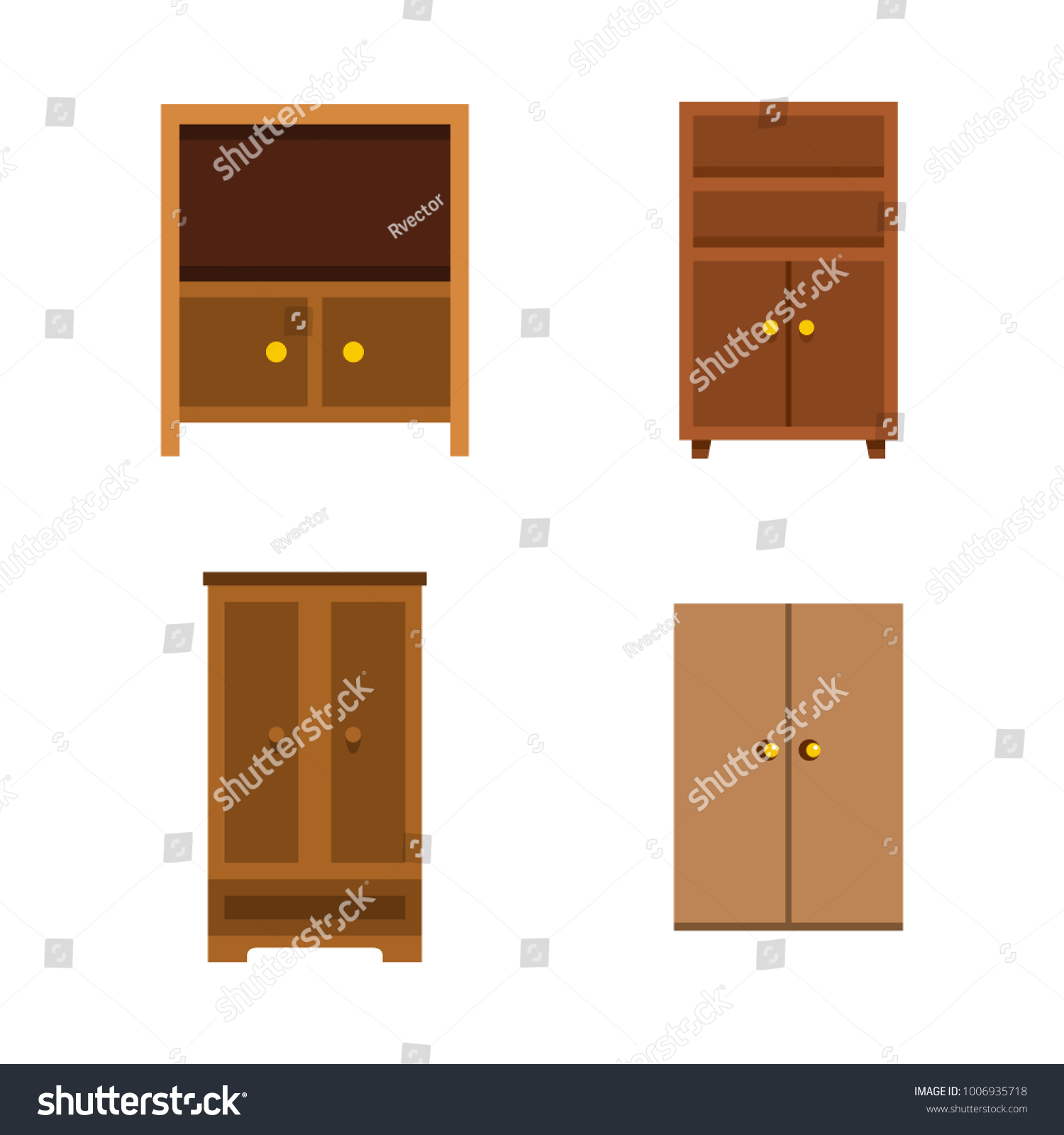 Wardrobe Icon Set Flat Set Wardrobe Stock Vector Royalty Free