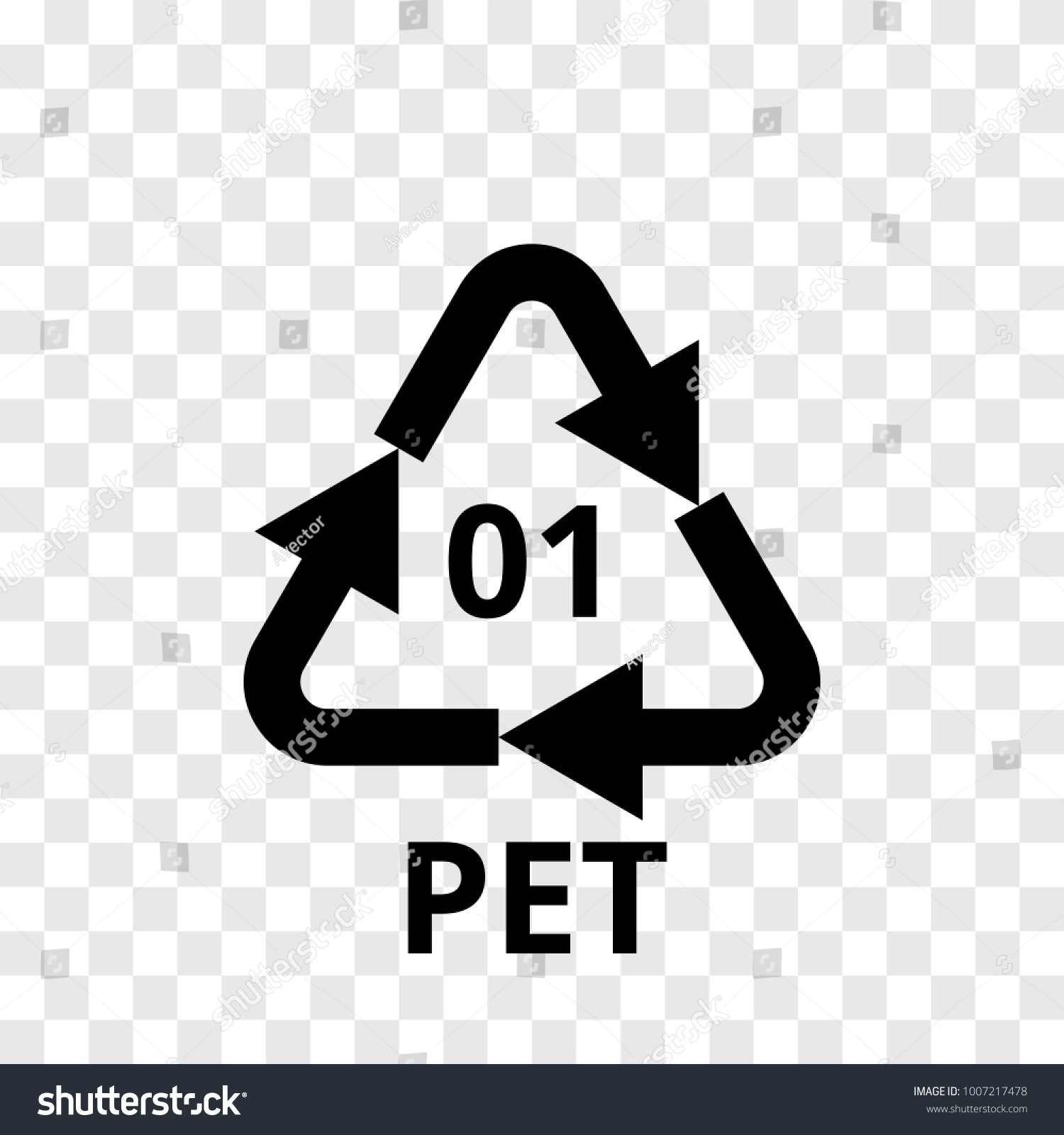 Pet Recycling Code Arrow Icon Plastic Stock Vector Royalty Free