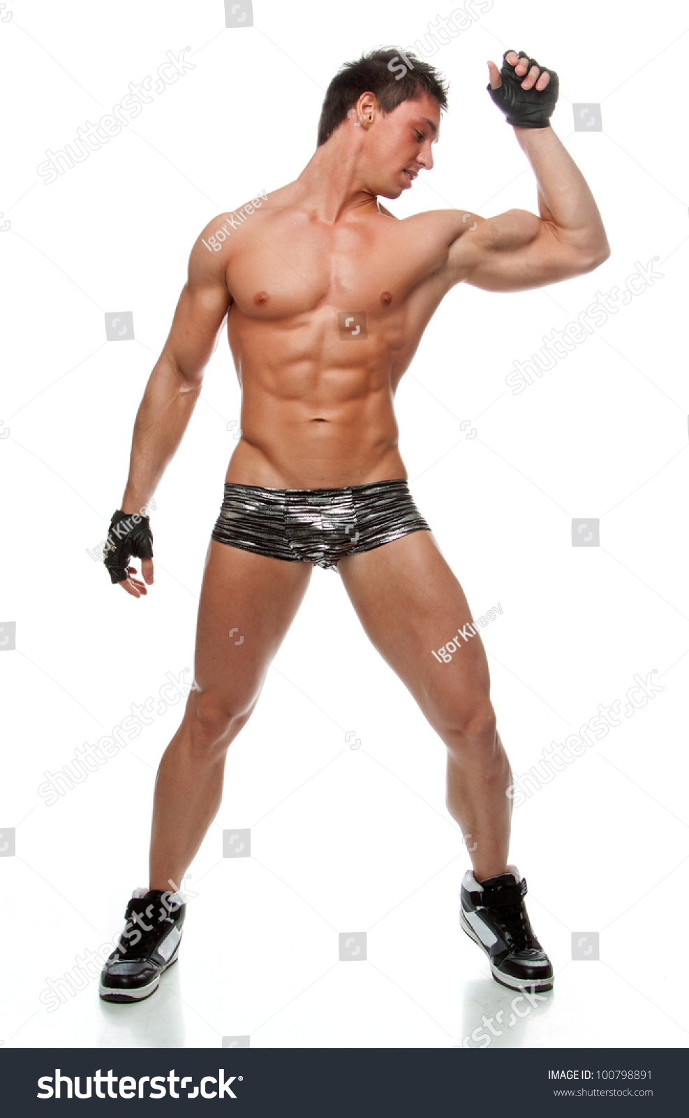 Muscular Sexy Naked Man Dancing Studio ภาพสตอก 100798891 Shutterstock