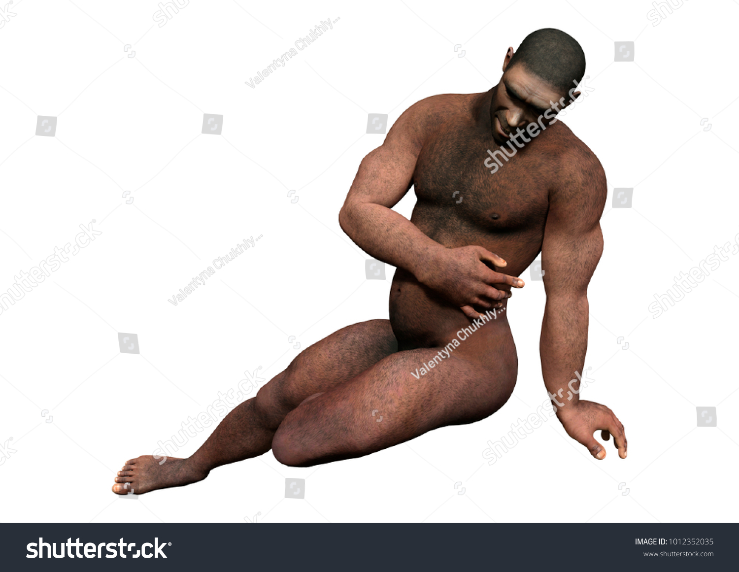 3d Rendering Male Homo Erectus Isolated Stock Illustration 1012352035