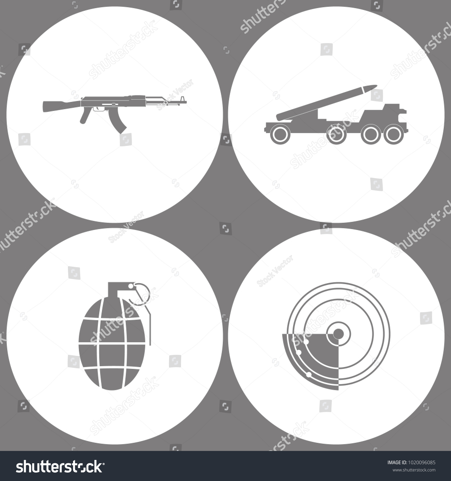 Vector Illustration Set Office Army Icons Stock Vector Royalty Free