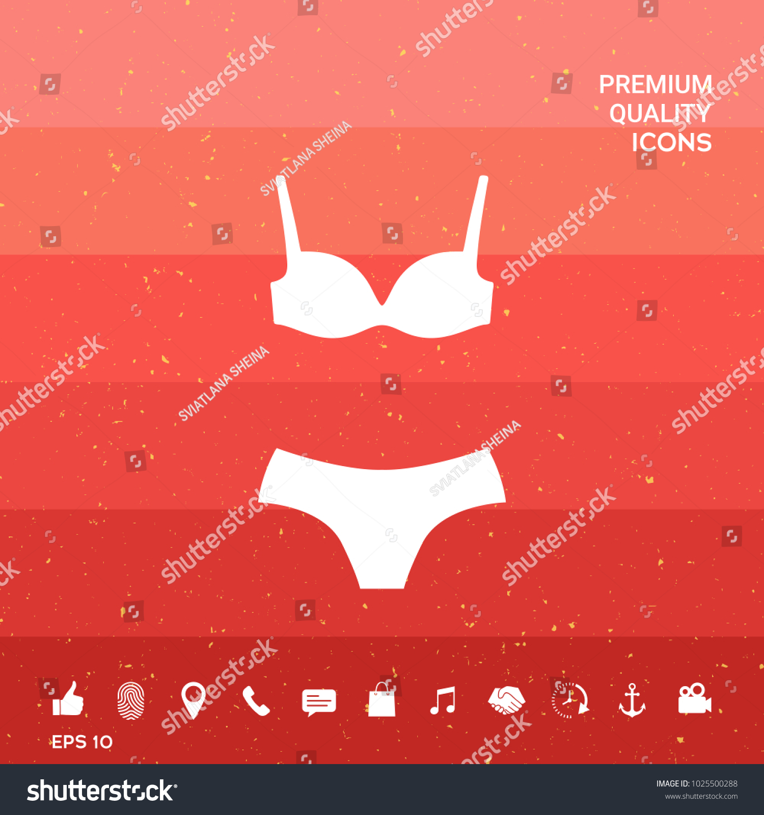 Set Lingerie Swimsuit Twopiece Bikini Silhouette Stock Vector Royalty