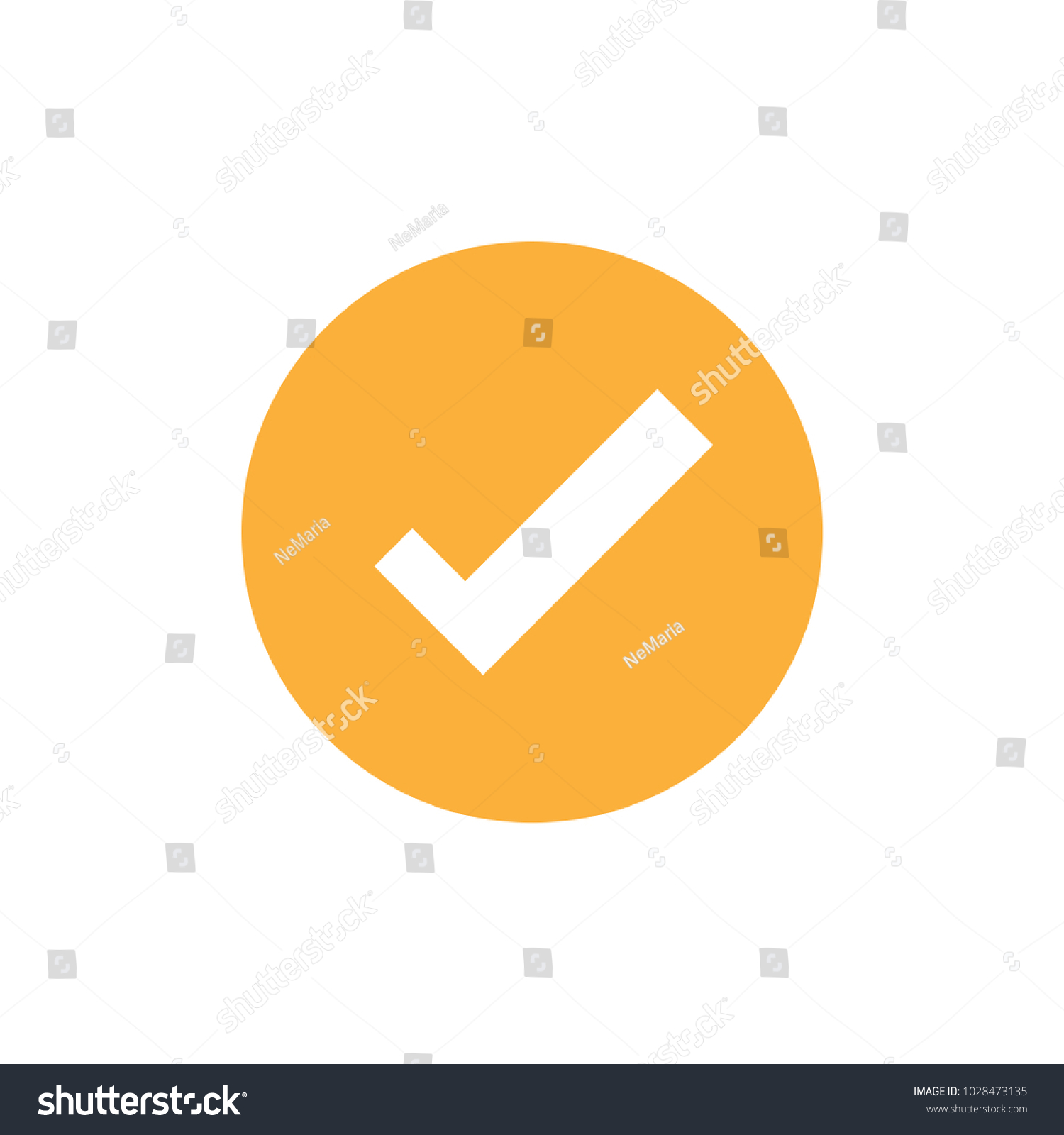 Check Mark Valid Seal Icon White Stock Vector Royalty Free 1028473135