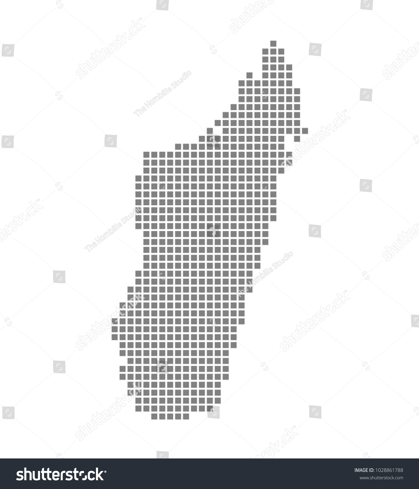 Pixel Map Madagascar Vector Dotted Map