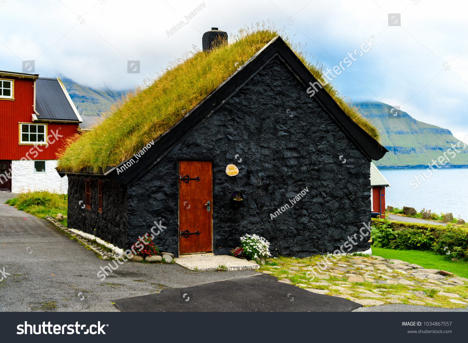 Houses Settlement Eysturoy Faroe Islands Autonomous Stock Photo