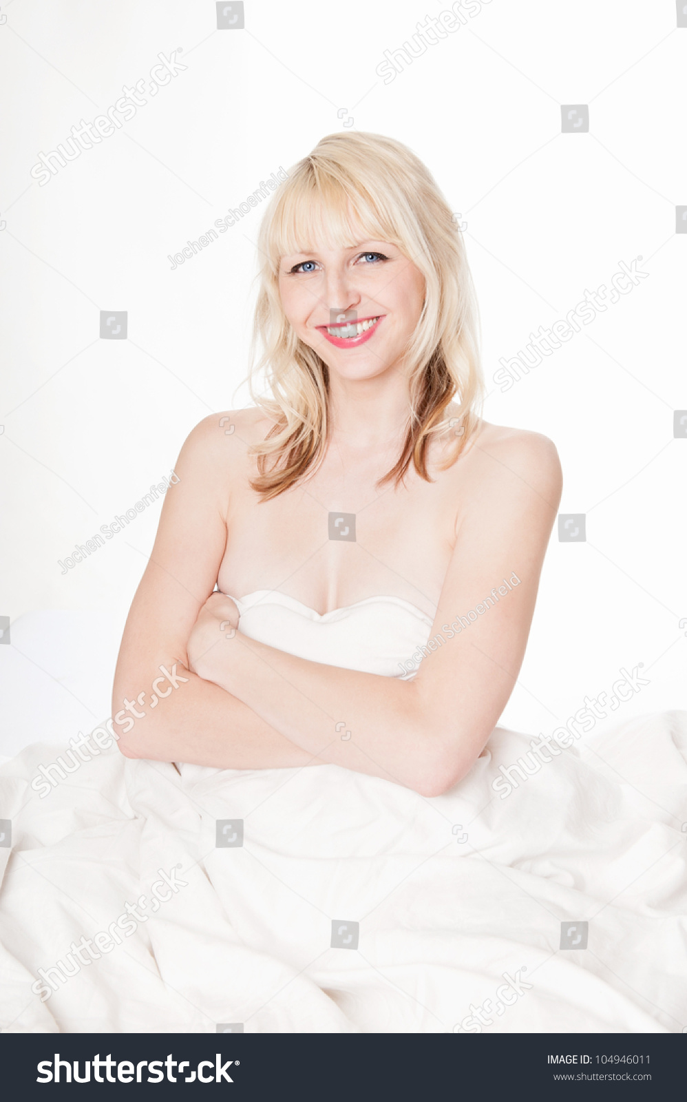 Beautiful Nude Blond Woman Hiding Her Stock Photo Shutterstock