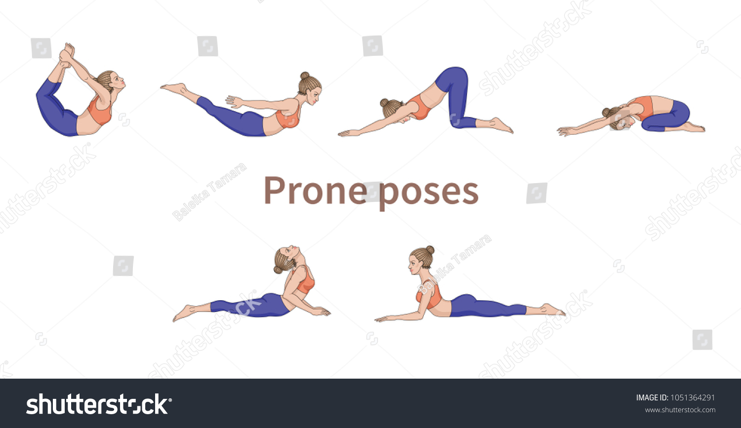 Women Silhouettes Collection Yoga Poses Asana Stock Vector Royalty