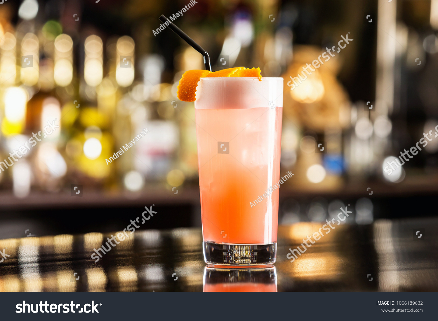 Closeup Glass Sex On Beach Cocktail Stock Photo 1056189632 Shutterstock