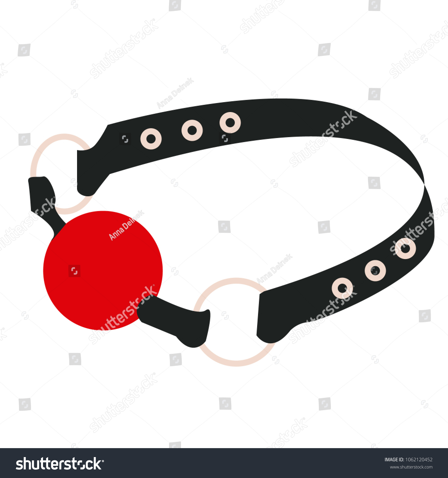 Sex Toy Black Leather Latex Strap Stock Vector Royalty Free