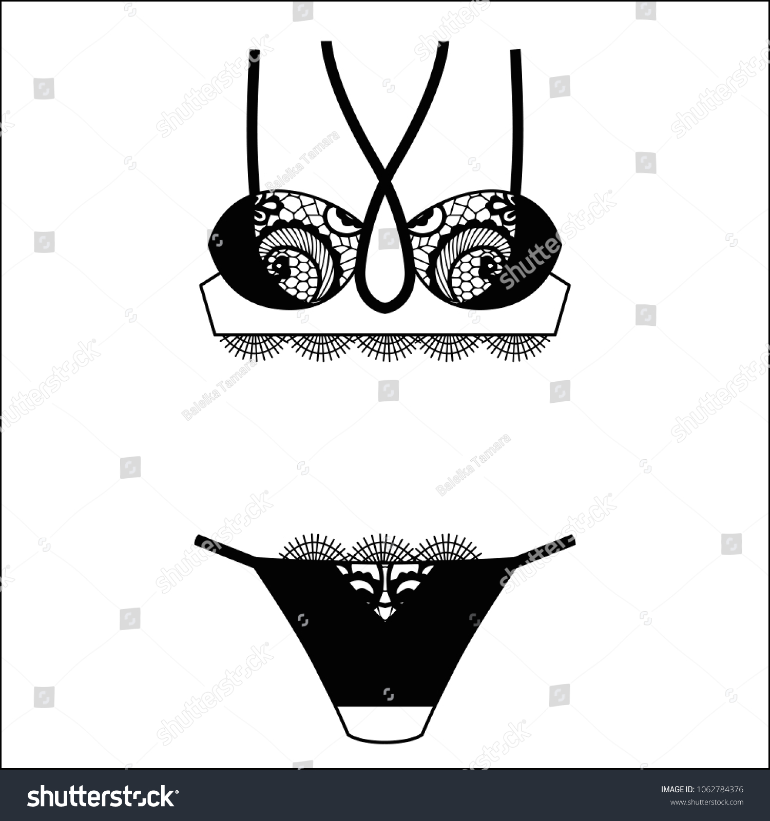 Hand Drawn Lingerie Panty Bra Set Stock Vector Royalty Free