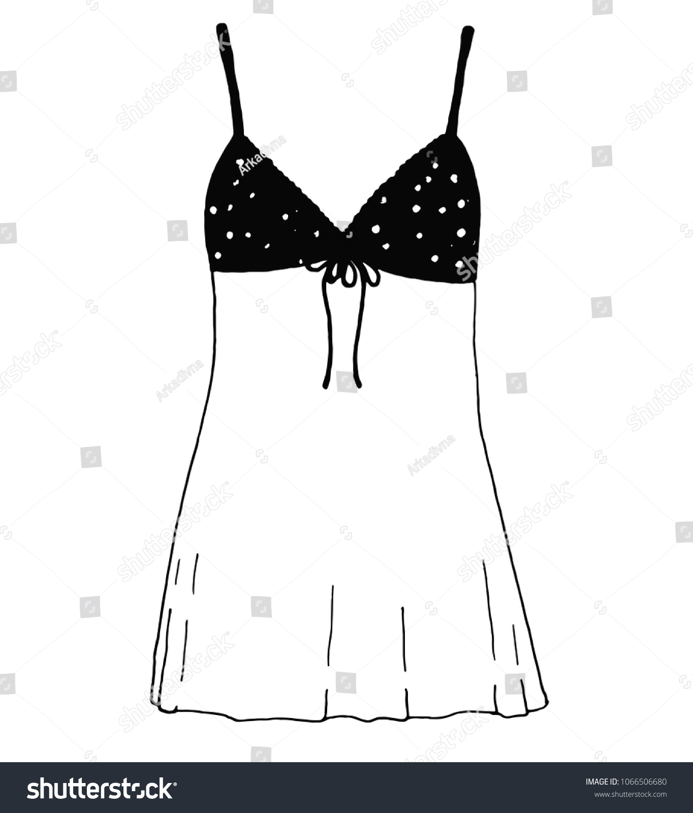 Sketch Lingerie Sexy Nightgown Vector Illustration Stock Vector