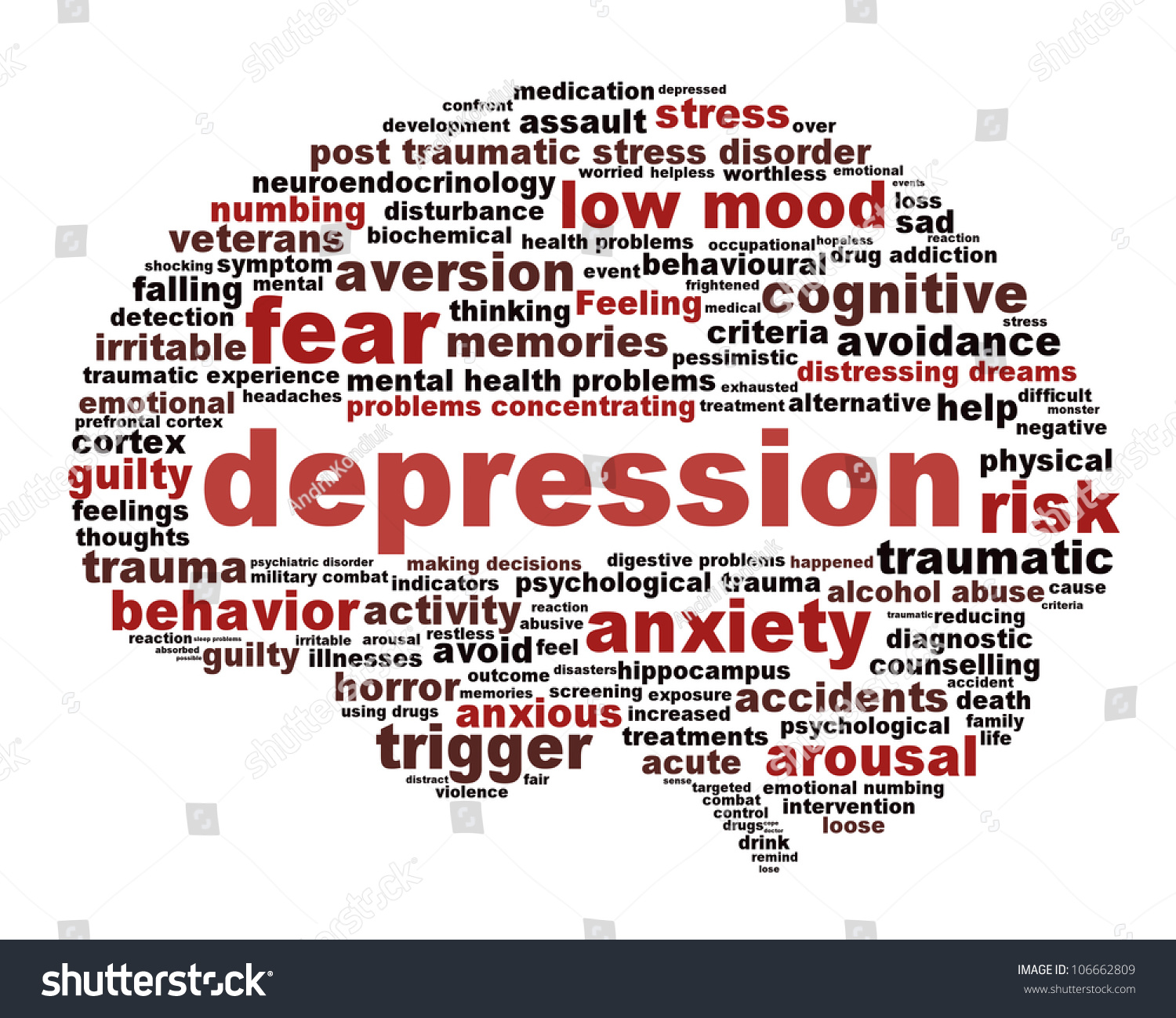 Depression Symbol Concept Isolated On White Stock Illustration