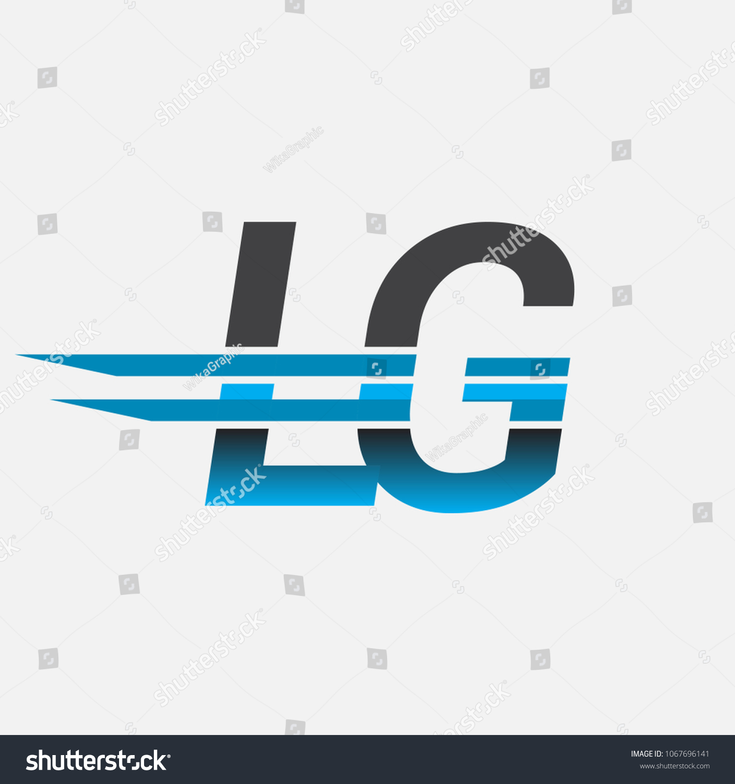 Lg Initial Logo Company Name Colored Stock Vector Royalty Free