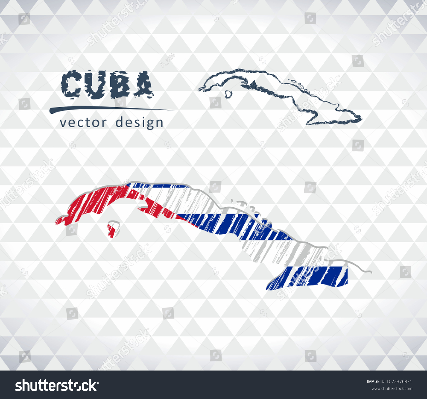 Map Cuba Hand Drawn Sketch Pen Stock Vector Royalty Free