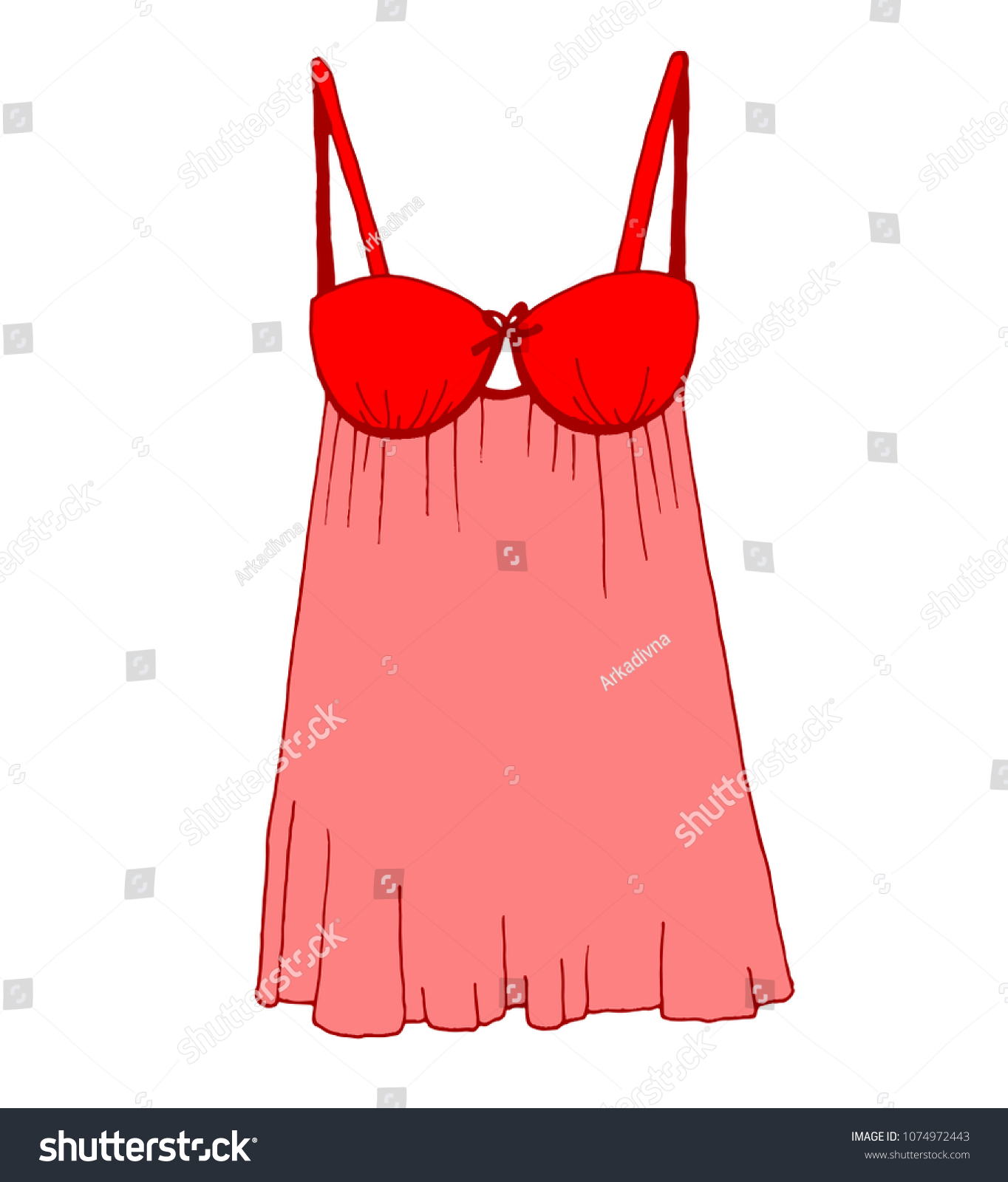 Sketch Lingerie Sexy Nightgown Vector Illustration Stock Vector