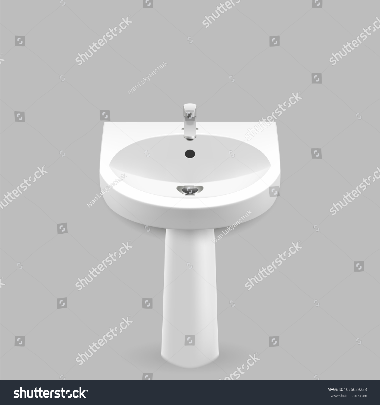 White Sink Wash Basin Vector Illustration Stock Vector Royalty Free