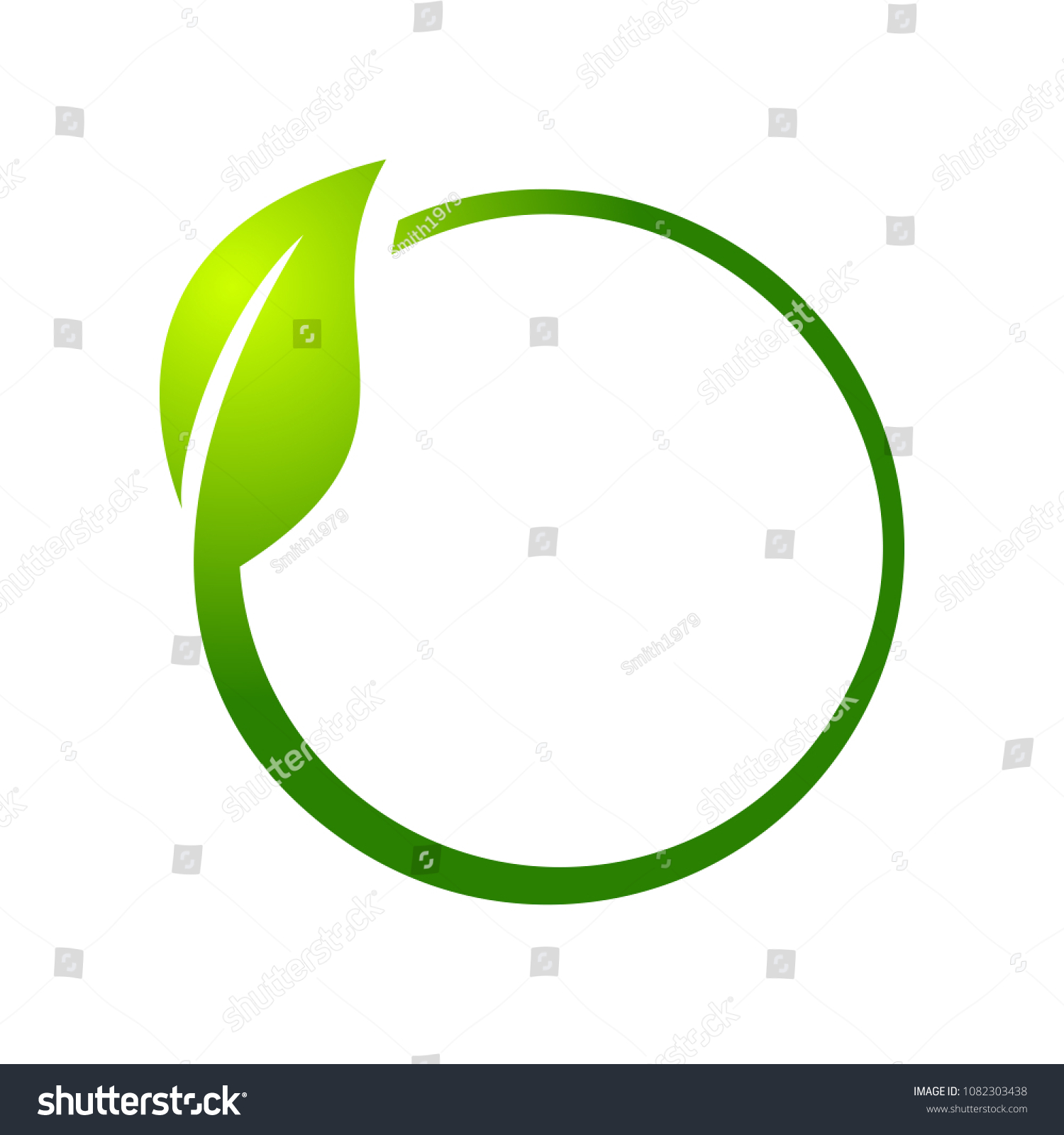 Eco Leaf Circle Symbol Logo Design Stock Vector Royalty Free