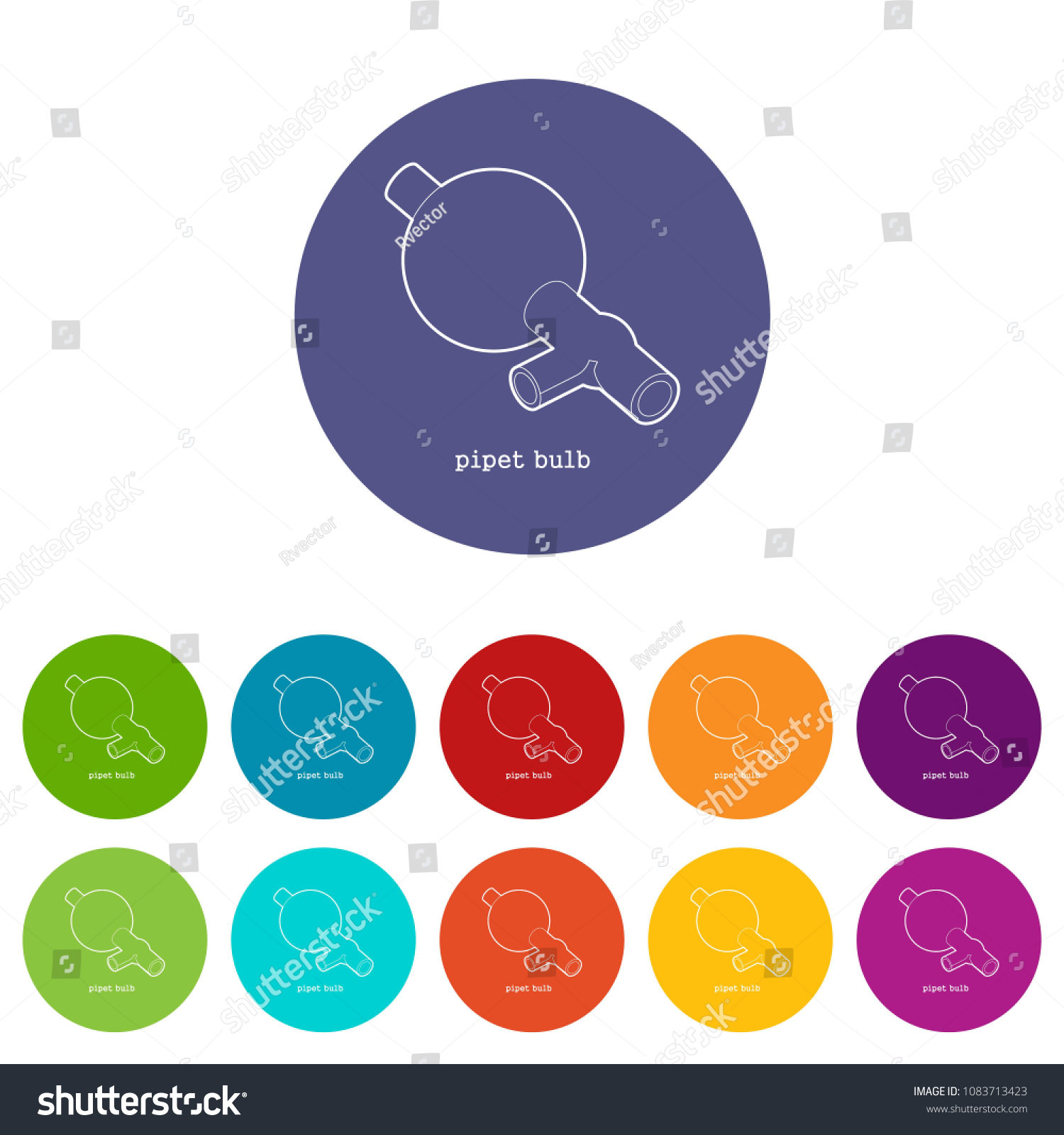 Pipet Bulb Icon Outline Style Isolated Stock Vector Royalty Free