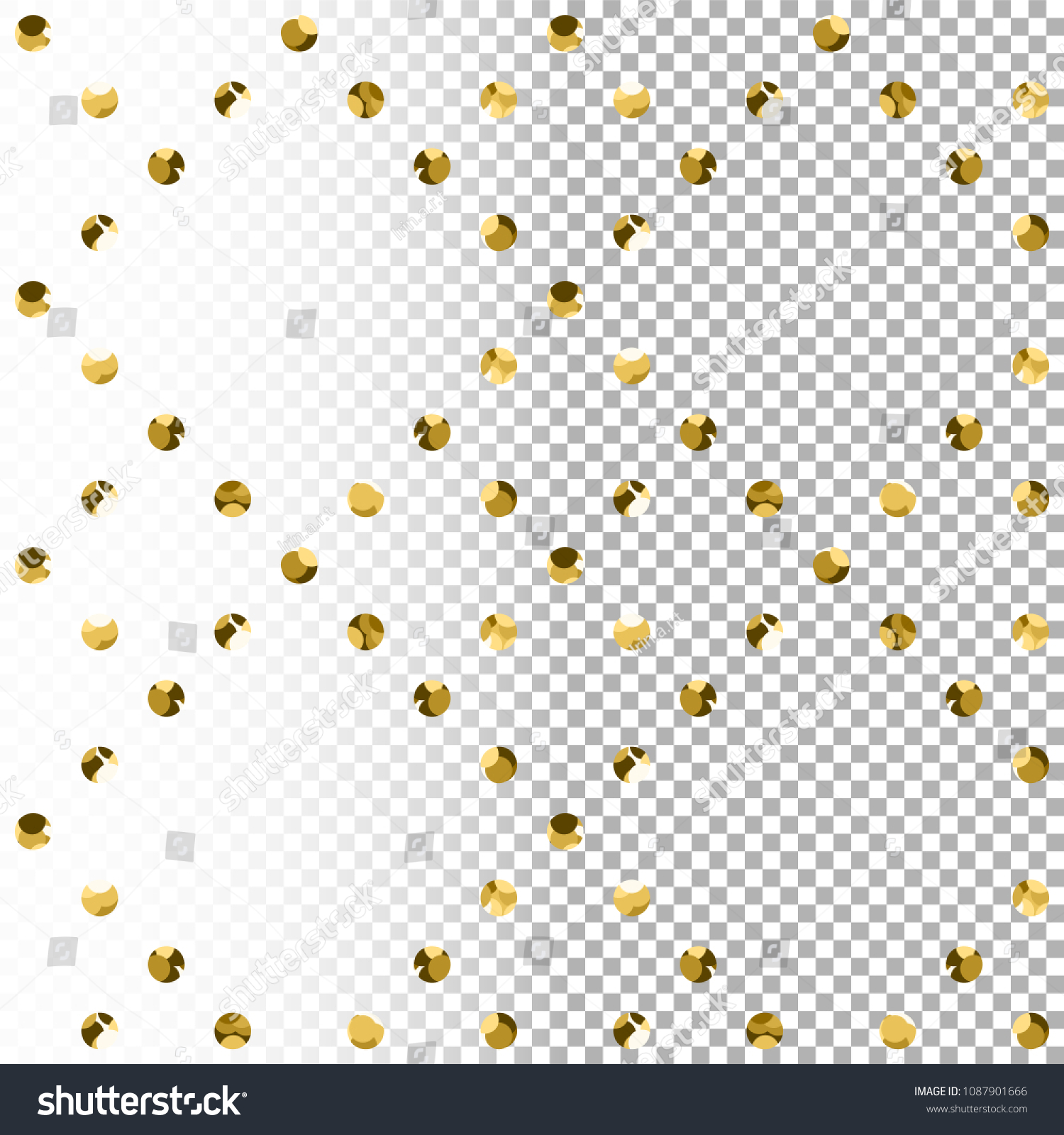 Gold Circle Seamless Pattern Golden Glitter Stock Vector Royalty Free