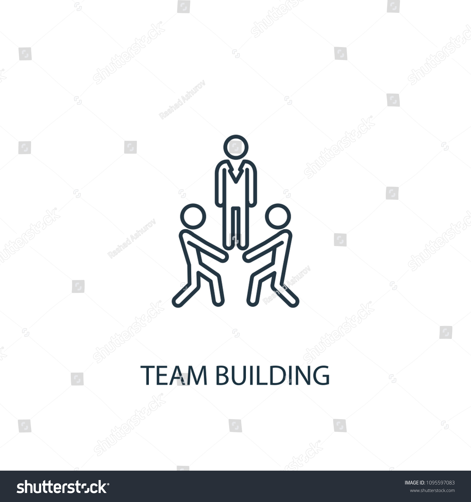 Team Building Line Icon Simple Element Stock Vector Royalty Free