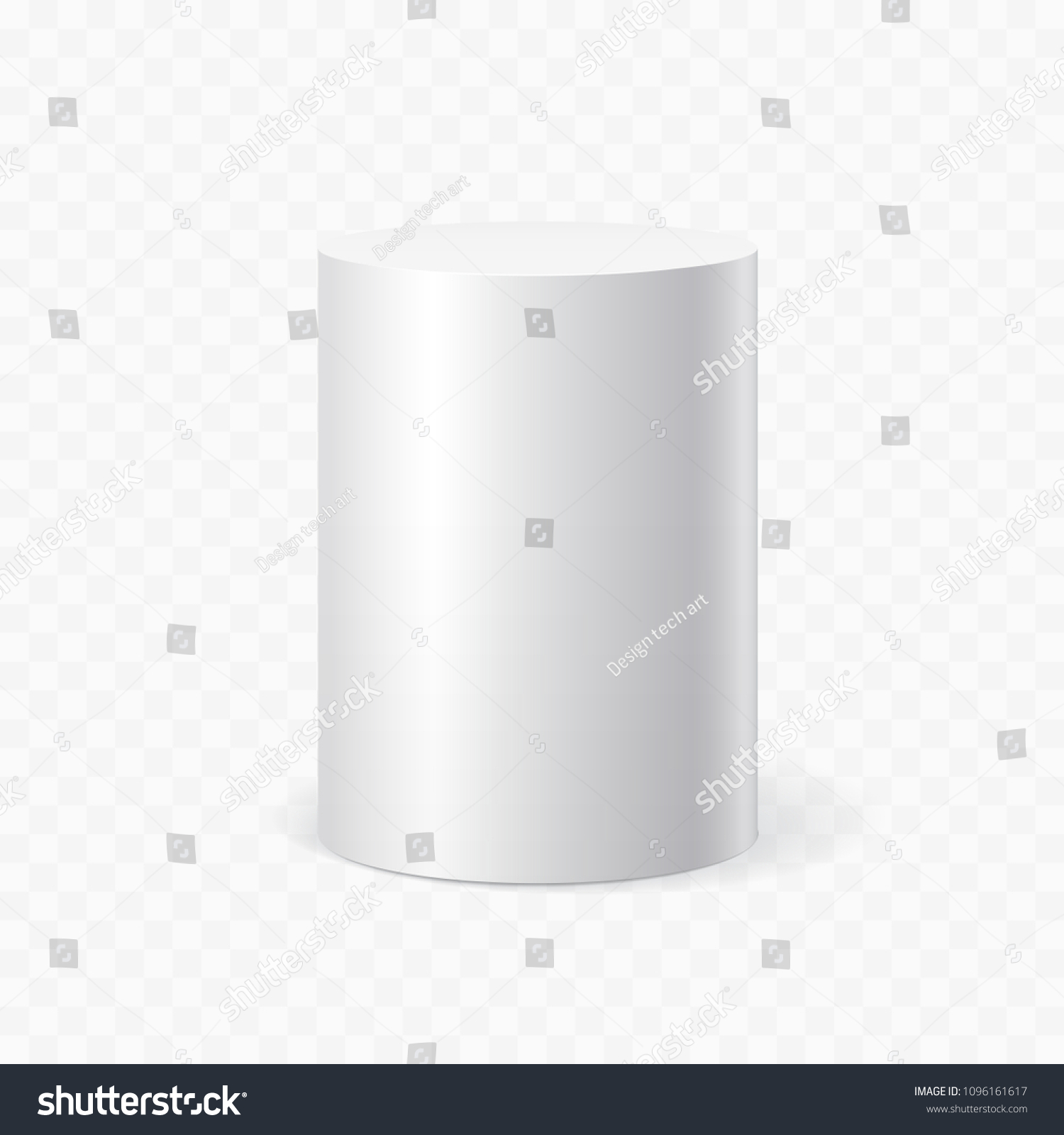 White Cylinder On Transparent Background Vector Stock Vector Royalty