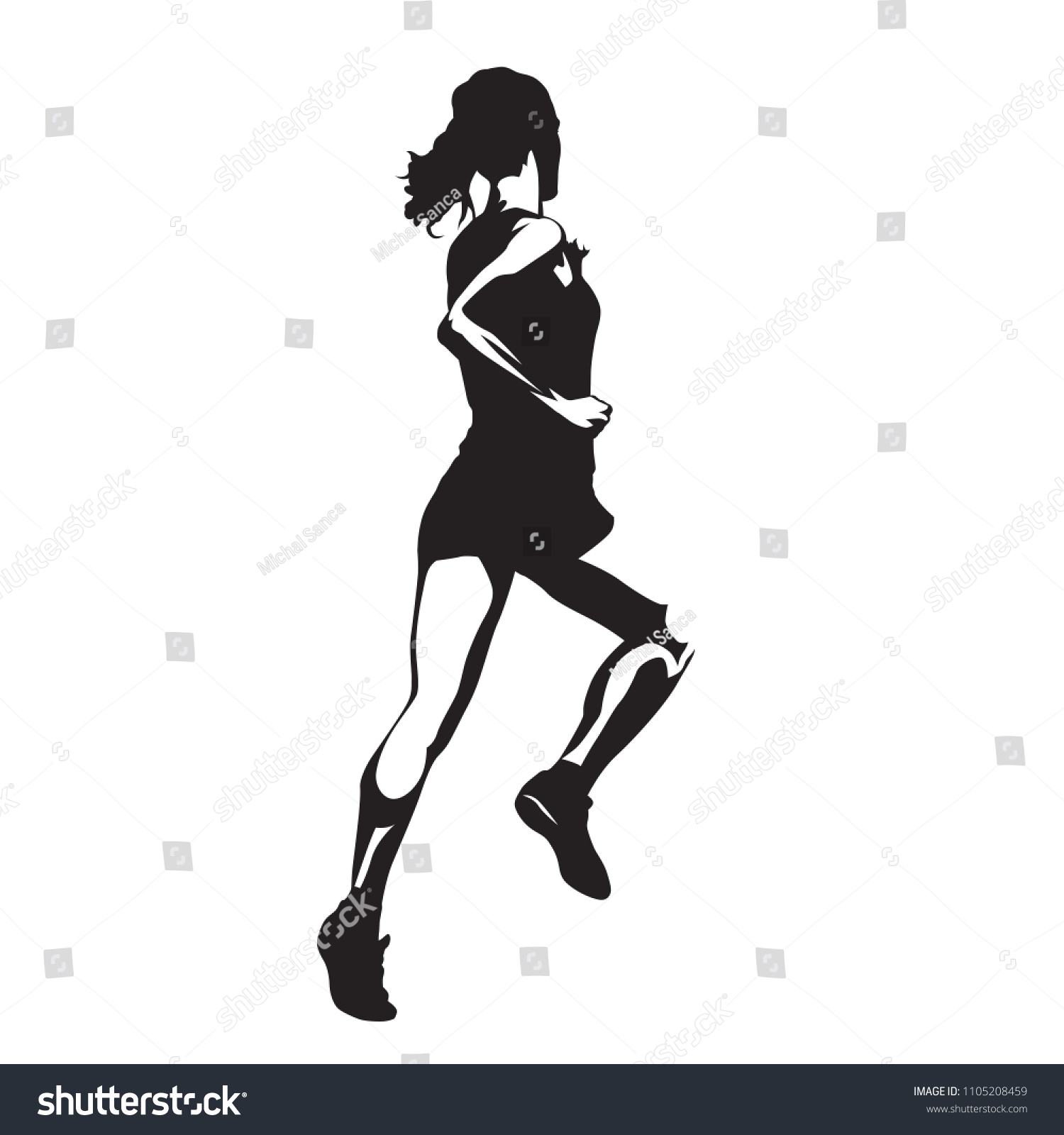 Running Woman Abstract Isolated Vector Silhouette Stock Vector Royalty