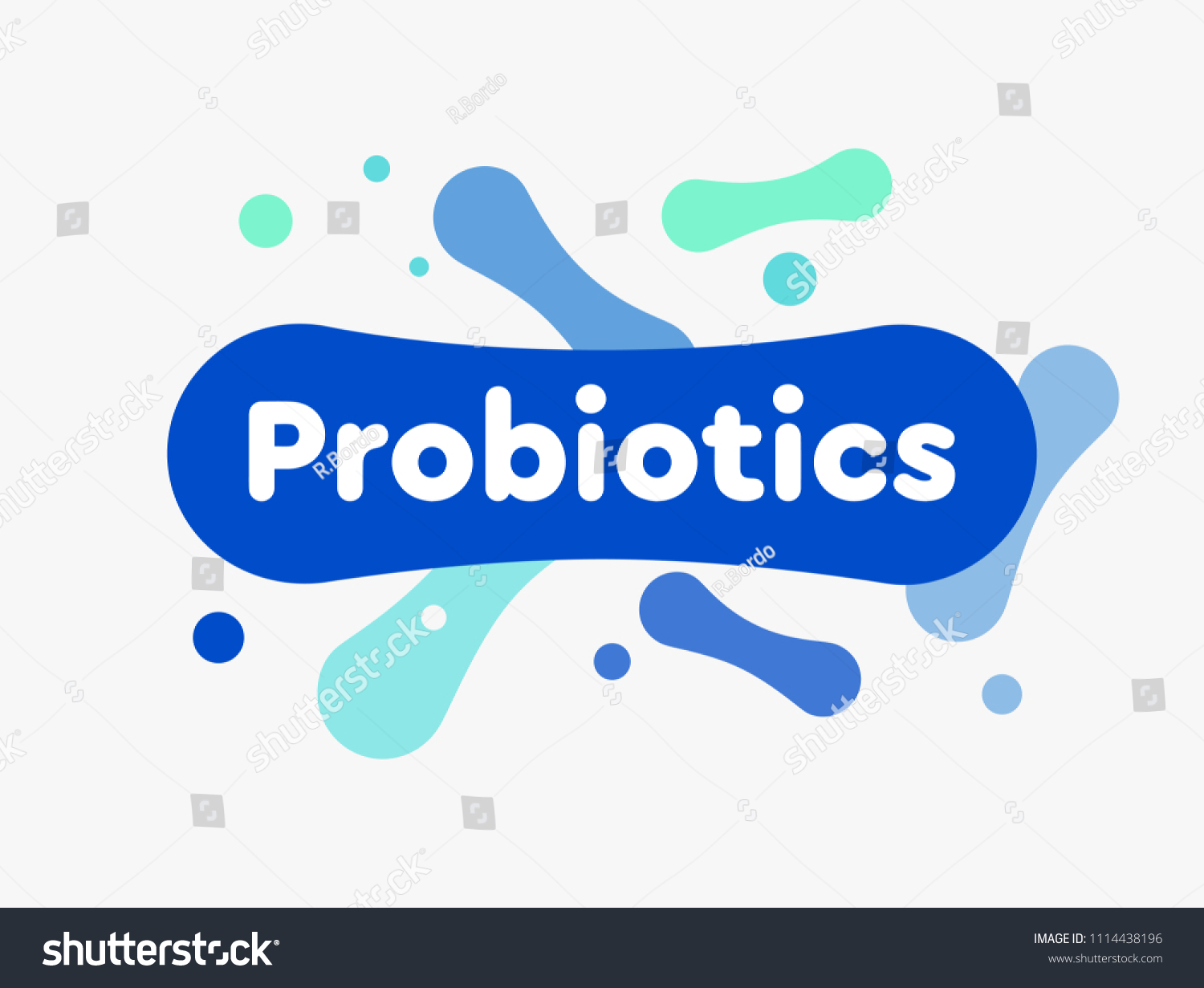 Vektor Stok Probiotik Bakteri Vektor Logo Prebiotik Lactobacillus