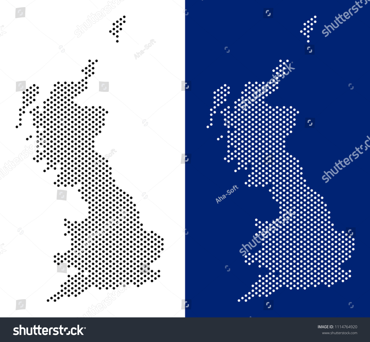 Dot Great Britain Map Vector Geographic Stock Vector Royalty Free