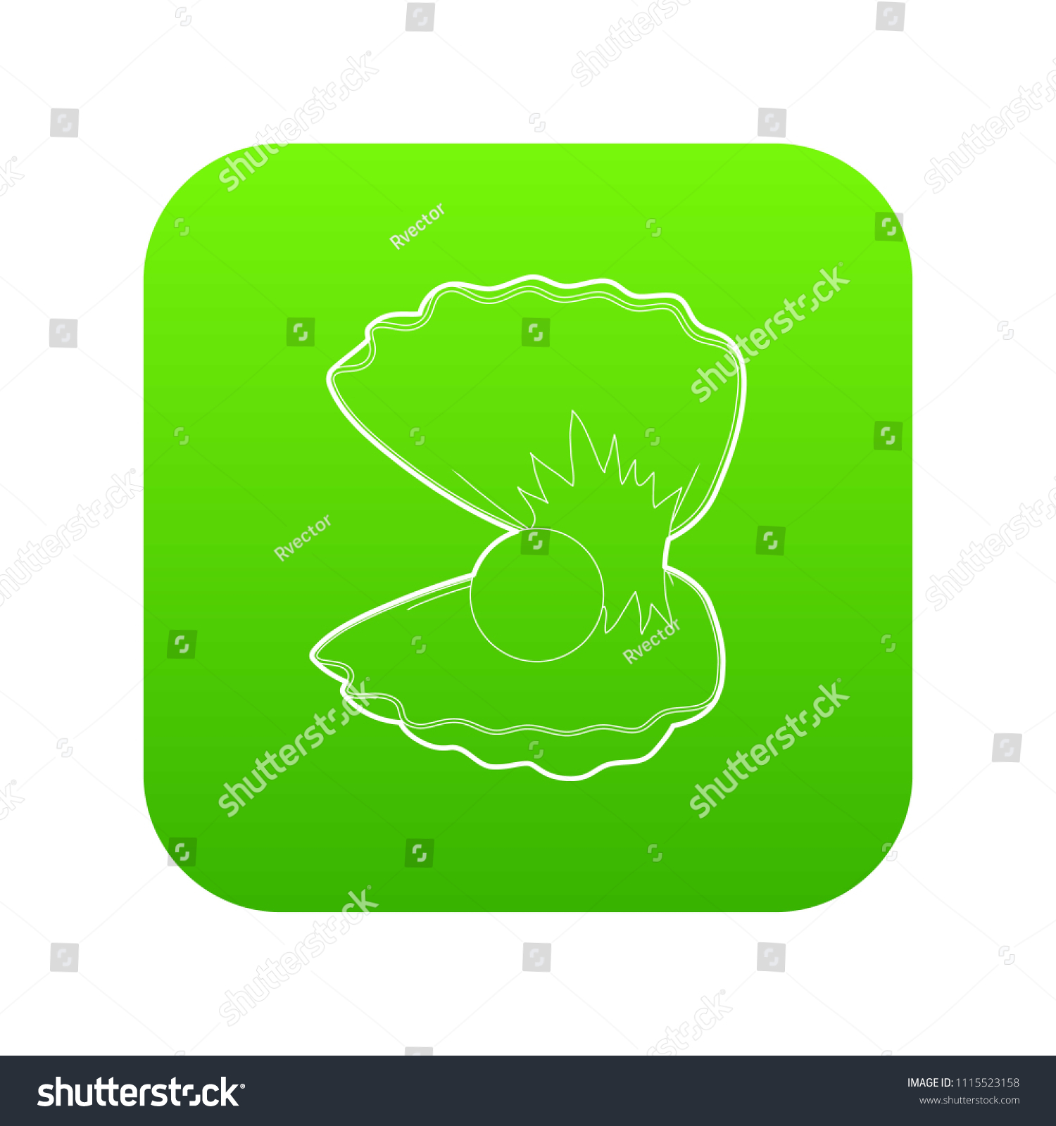 Pearl Shell Icon Outline Style Isolated Stock Vector Royalty Free