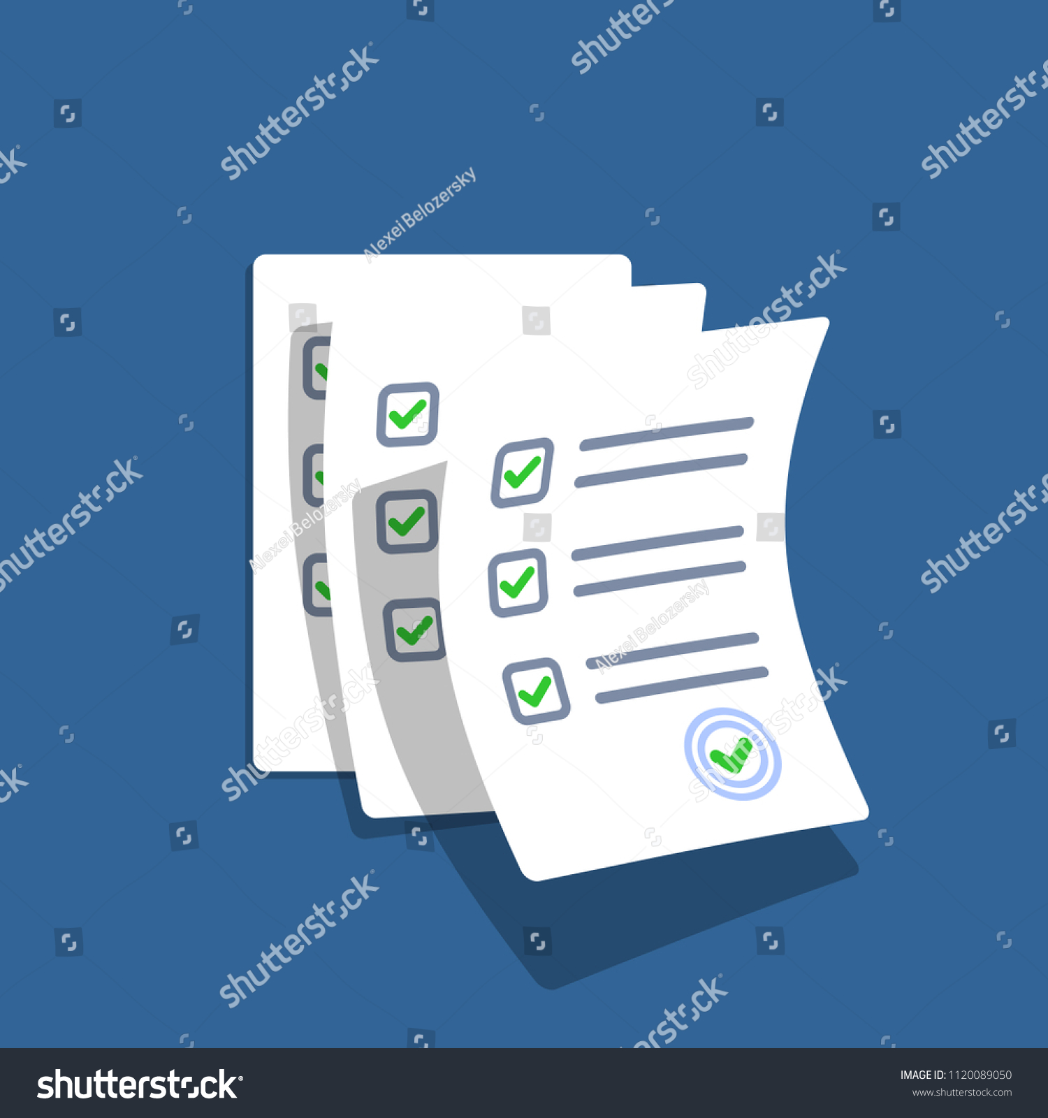 Survey Exam Form Paper Sheets Pile Stock Vector Royalty Free