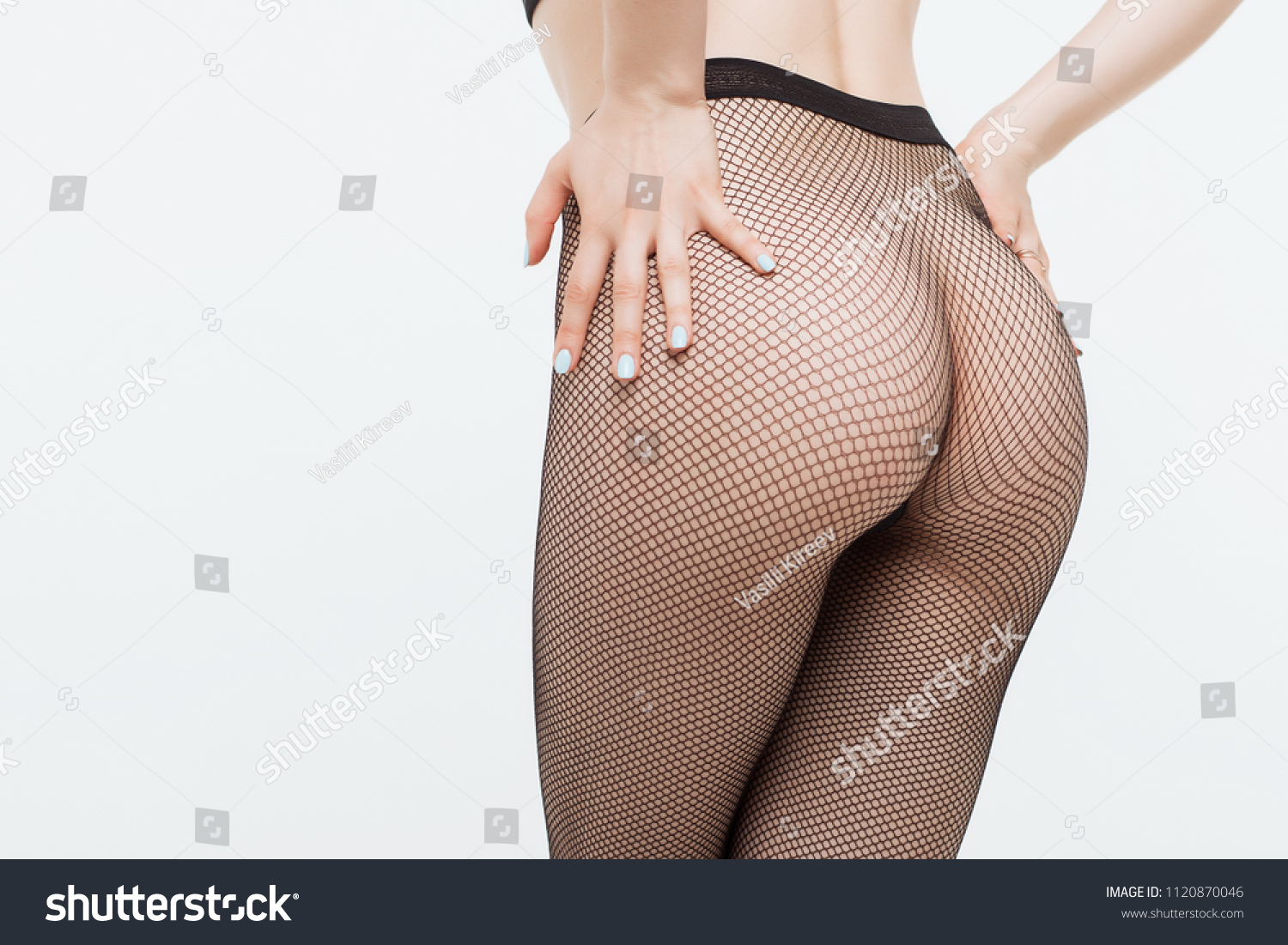 Alluring Nude Woman Fishnet Tights Stock Photo 1120870046 Shutterstock