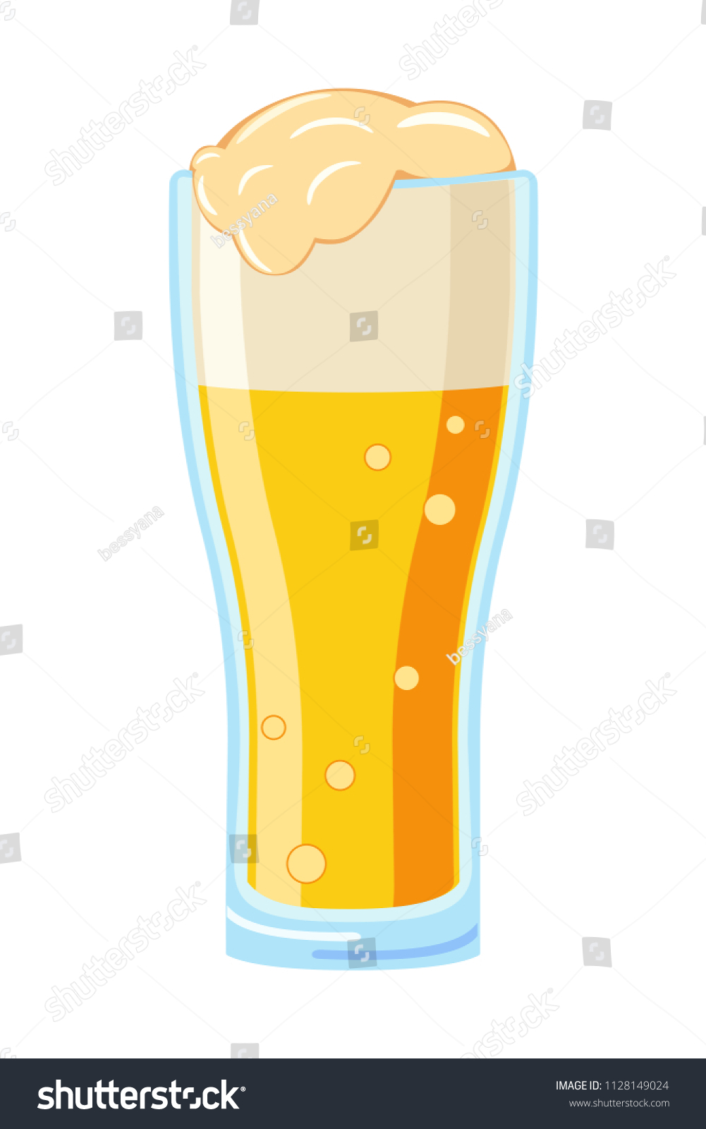 Colorful Cartoon Beer Glass Refreshing Drink Stock Vector Royalty Free