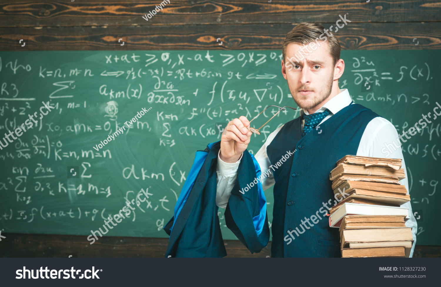 Clear Explanation Teacher Formal Wear Glasses Stock Photo 1128327230