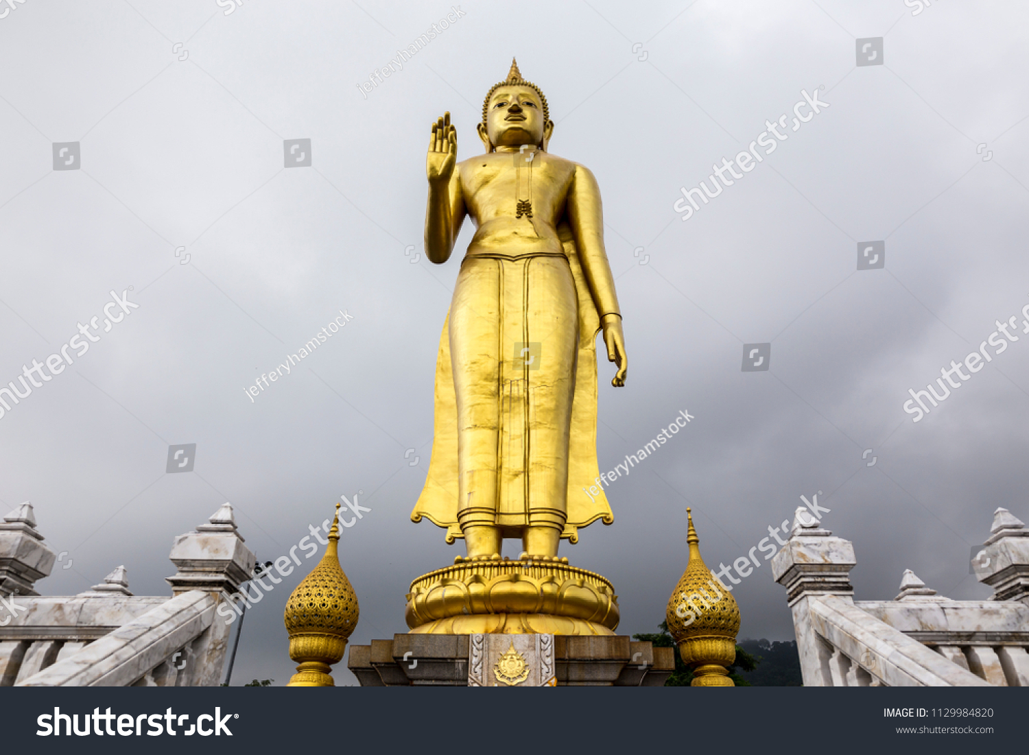 Phra Buddha Mongkol Maharaj Tallest Golden Stock Photo