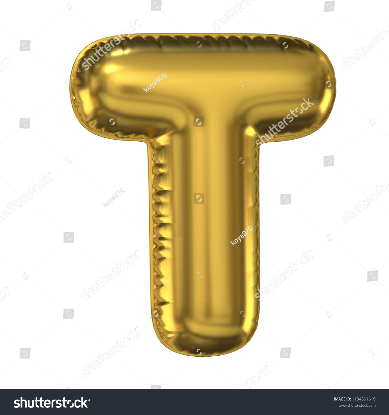 Golden Balloon Font D Rendering Letter Stock Illustration