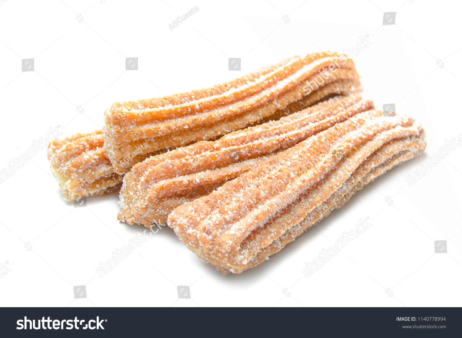 Churros Stacked Isolated On White Background Stock Photo 1140778994