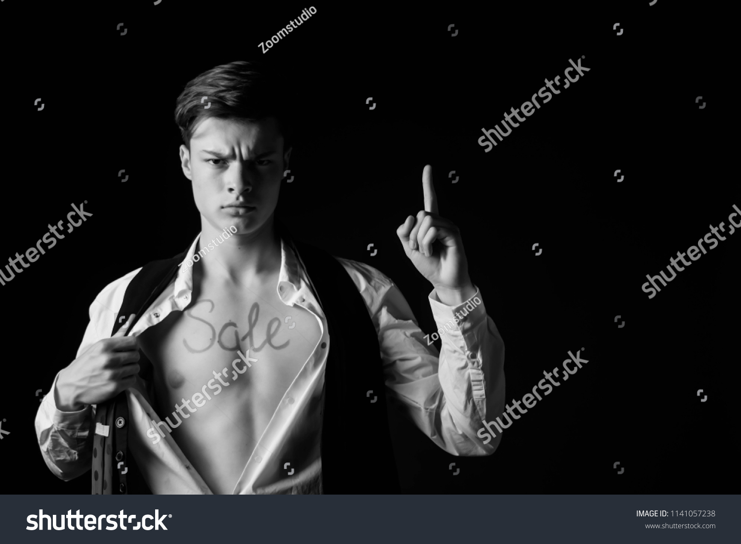 Chests Sexy Muscular Athletes Nude Torsosand Stock Photo