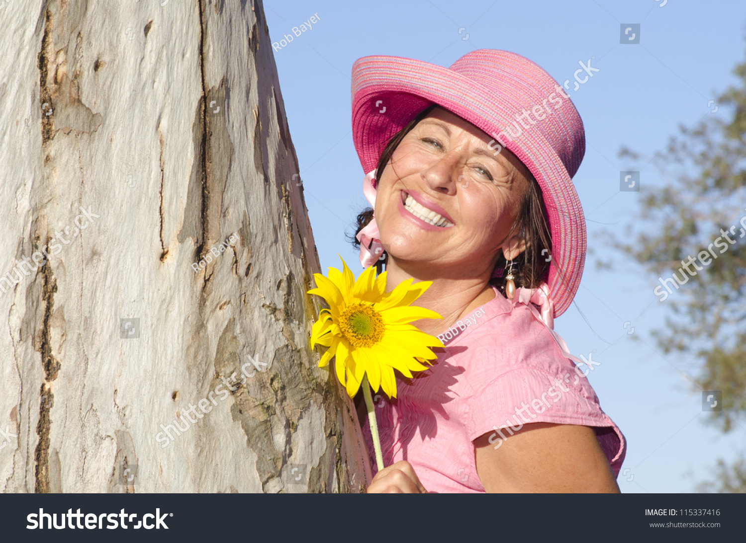 Portrait Sexy Mature Woman Wearing Pink Stock Photo 115337416