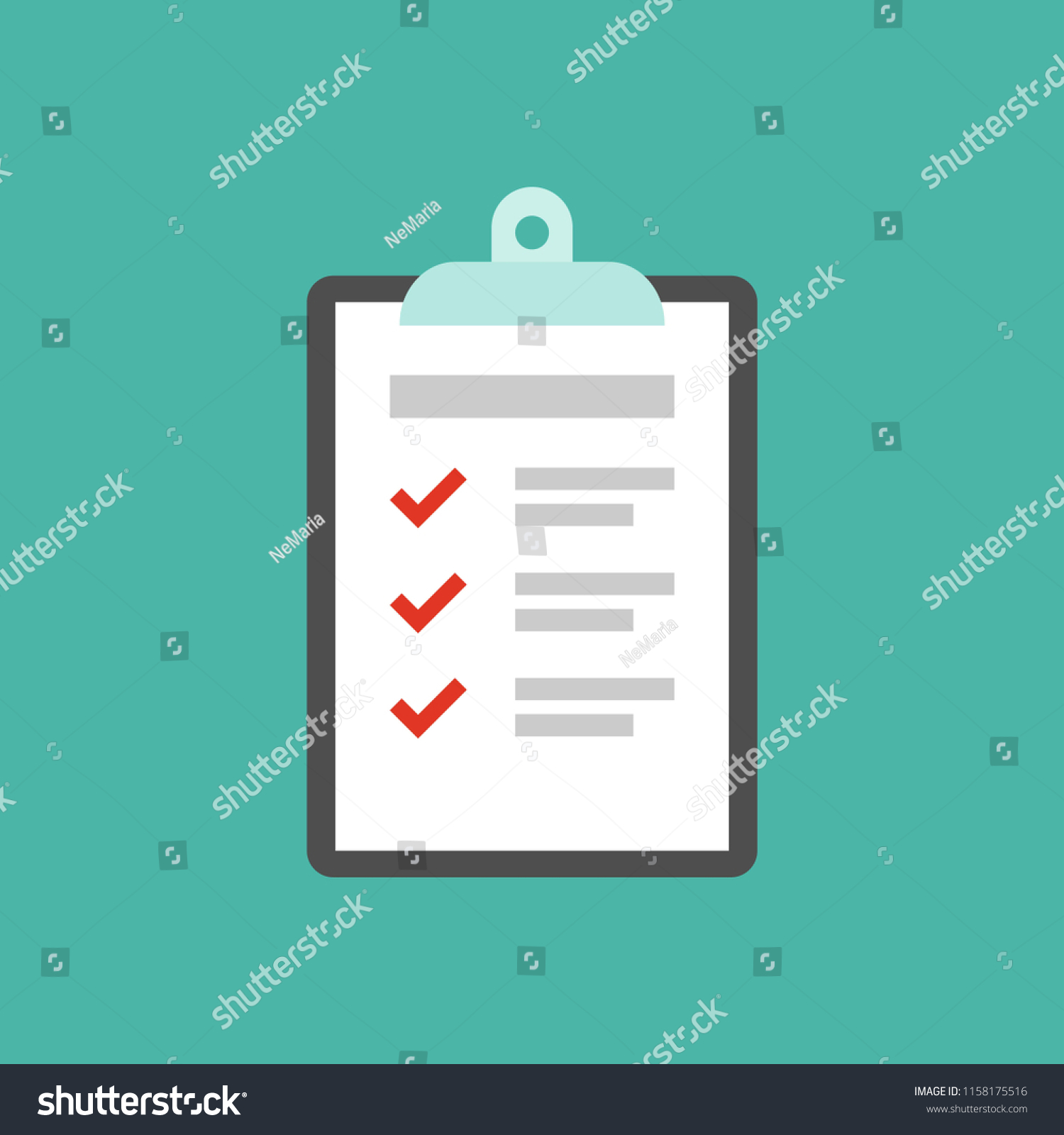 Todo Check List Ticks Points Clipboard 库存矢量图免版税1158175516 Shutterstock