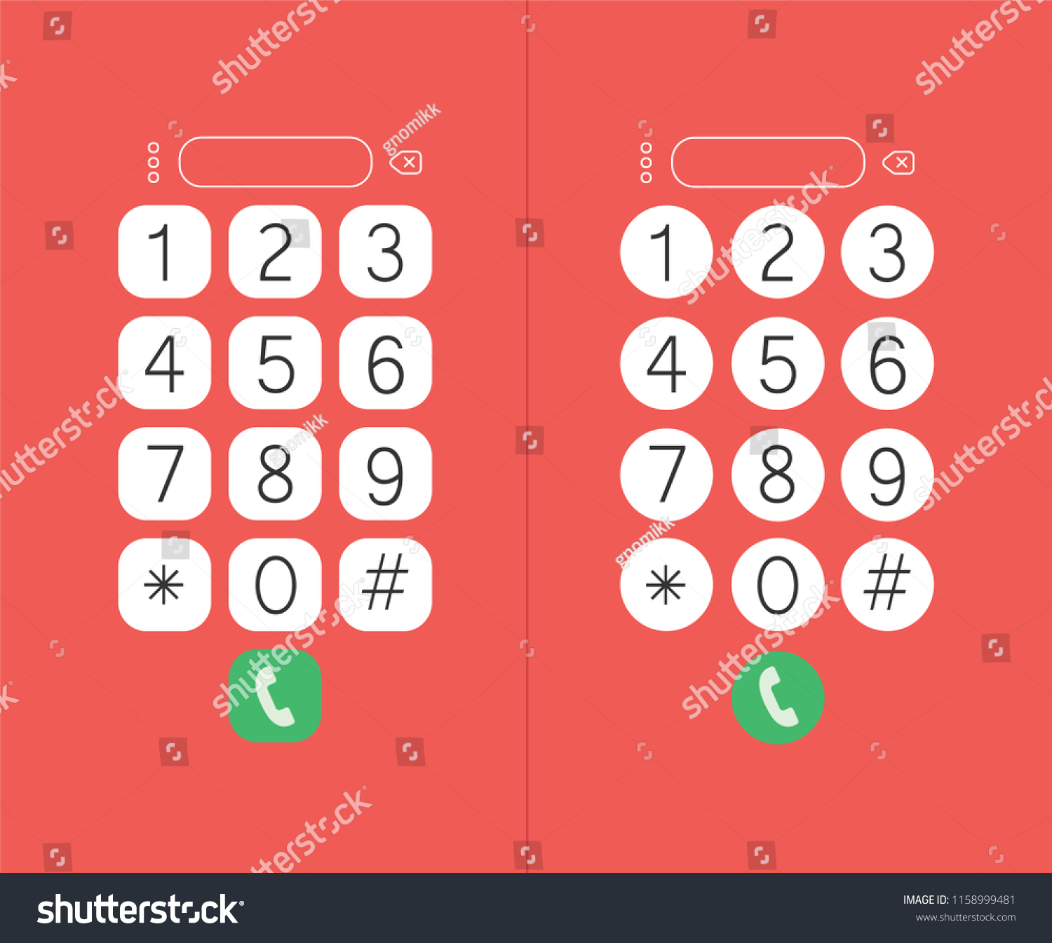 Keypad Numbers Smartphone Dial Keypad Screen Stock Vector Royalty Free