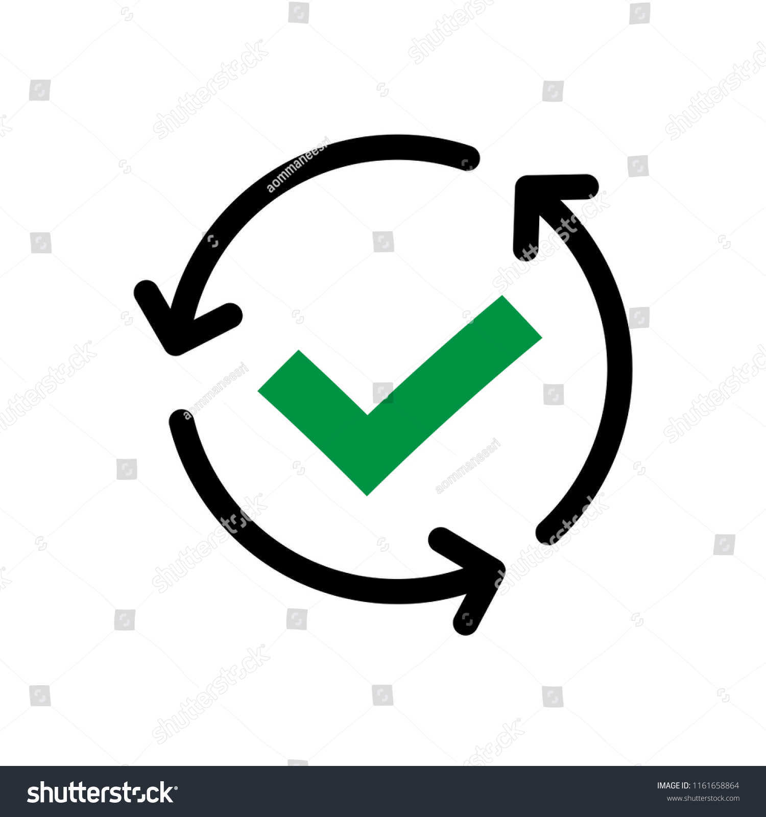 Check Mark Circular Arrows Sign Vector Stock Vector Royalty Free