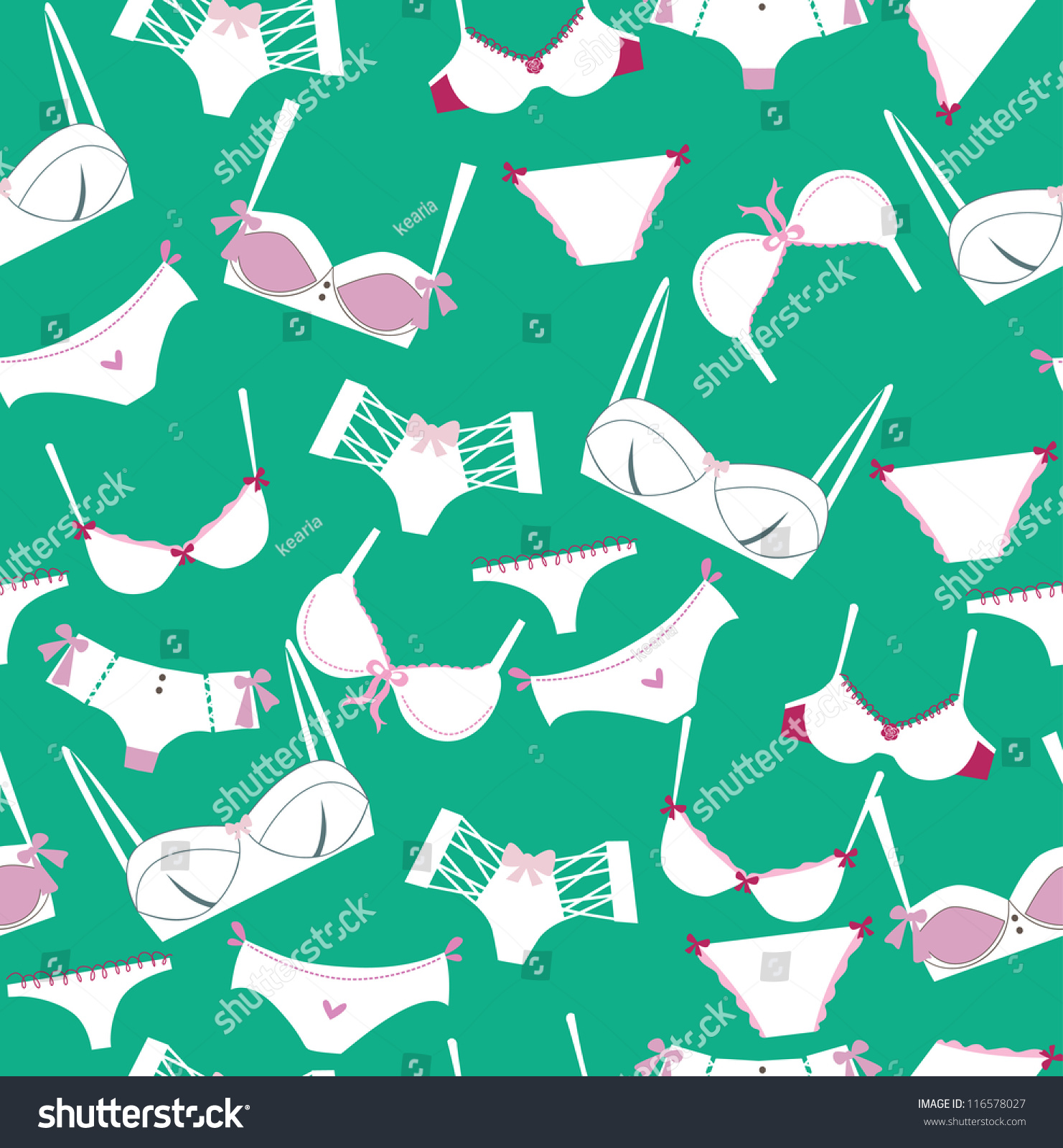 Lingerie Seamless Pattern Vector Illustration Stock Vector Royalty