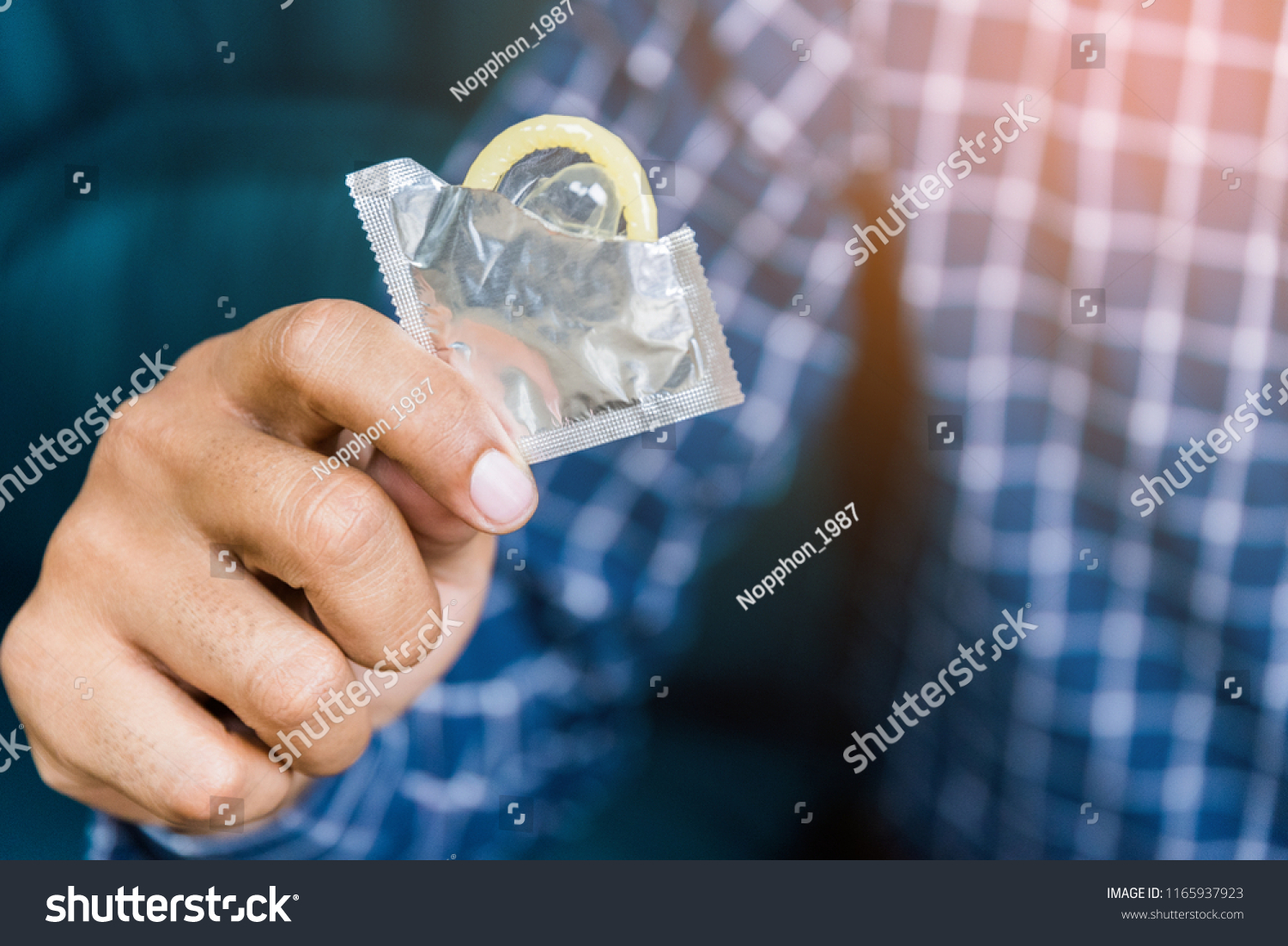 Male Hand Holding Condom Safe Sex Stock Photo Shutterstock