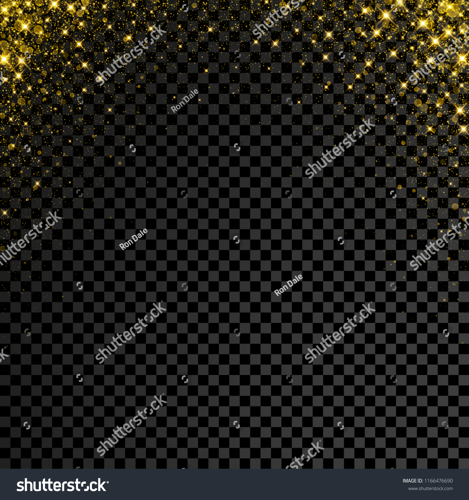 Gold Glitter Confetti On Transparent Background เวกเตอรสตอก ปลอดคา