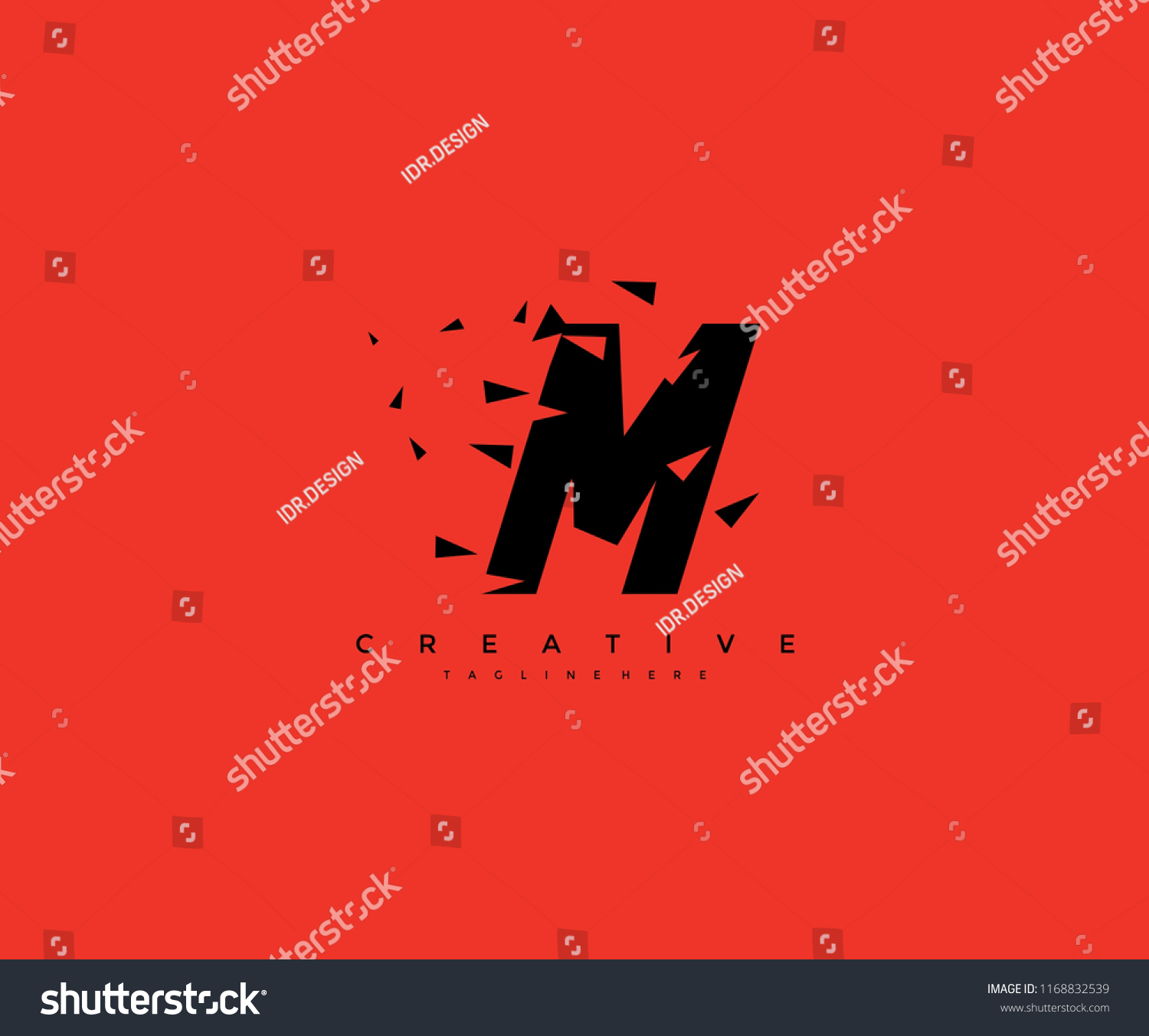 Vector Letter M Triangle Pixel Stylish Stock Vector Royalty Free